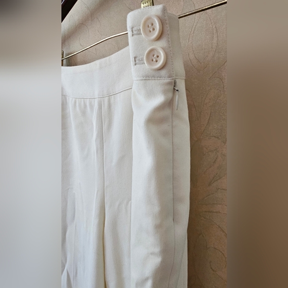 LOFT Off-White Wide Leg Lined Extra Soft Dress Pants-Size 6 - Picture 2 of 6
